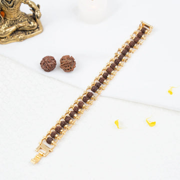 Gold Plated Rudraksha Bracelet