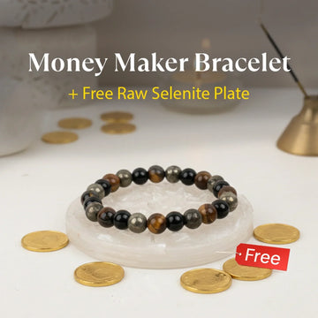 Money Maker Bracelet with FREE Raw Selenite Plate