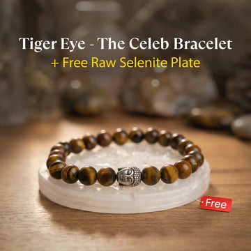 Tiger Eye Bracelet with FREE Raw Selenite Plate