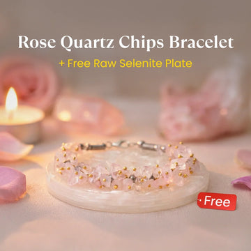 Love Attraction Chips Bracelet with FREE Raw Selenite Plate