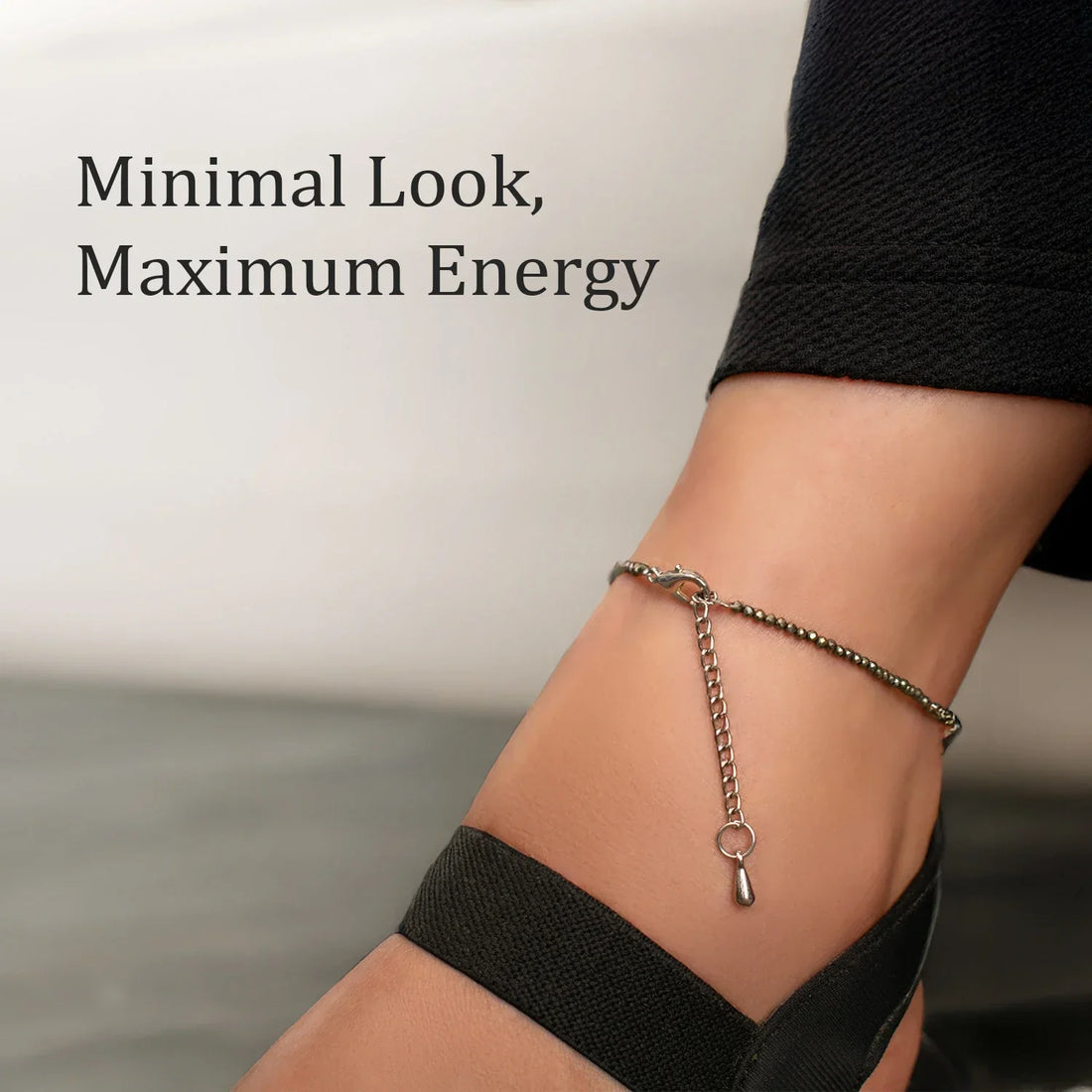 Pyrite Anklet with FREE Rose Quartz Bracelet